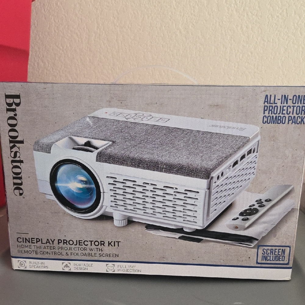 Brookstone Gray Cineplay Projector with Remote